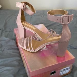 NWT Pink open toe heels